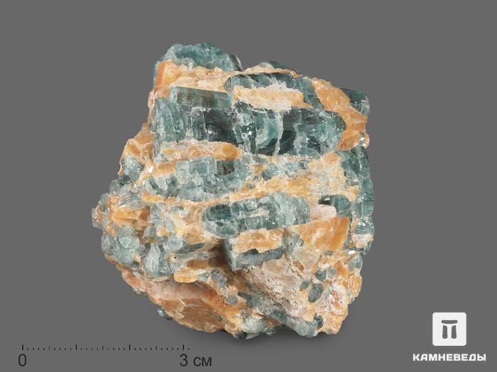 Апатит синий, кристаллы на кальците 5,8х5х4,7 см, 10-122/9, фото 1