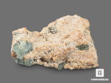 Апатит синий, кристаллы на микроклине 10,5х8,6х4,3 см