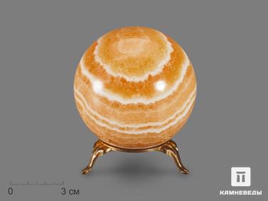 Оникс мраморный. Шар из мраморного (медового) оникса, 70 мм