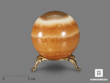 Оникс мраморный. Шар из мраморного (медового) оникса, 59 мм
