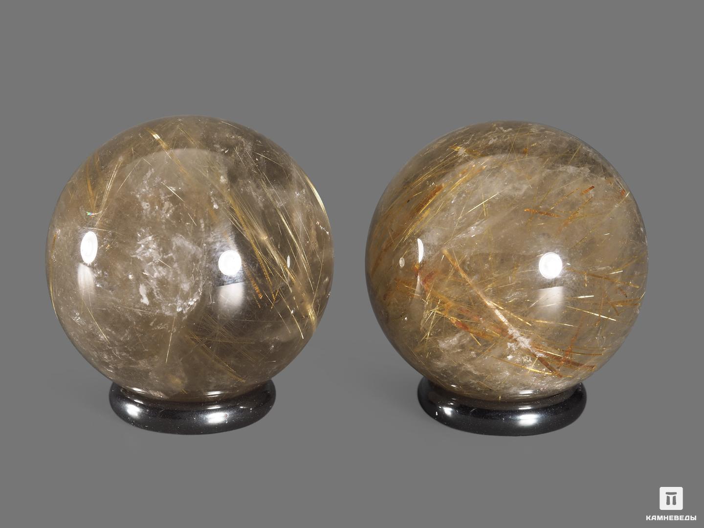 Шар из волосатика (рутила в дымчатом кварце), 42-43 мм, 18825, фото 2