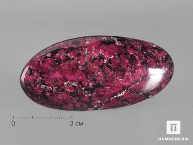 Эвдиалит. Эвдиалит, полированная галька 7,9х3,7х1,5 см