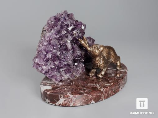 Композиция «Заяц» с друзой аметиста, 10,2х6,5 см, 18992, фото 2