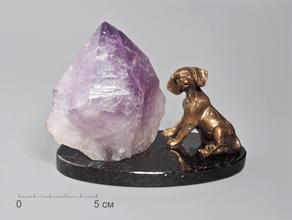 Композиция «Пёс» с кристаллом аметиста, 13х9,7 см