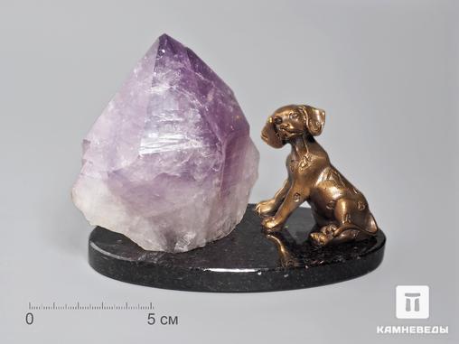 Композиция «Пёс» с кристаллом аметиста, 13х9,7 см, 18974, фото 1