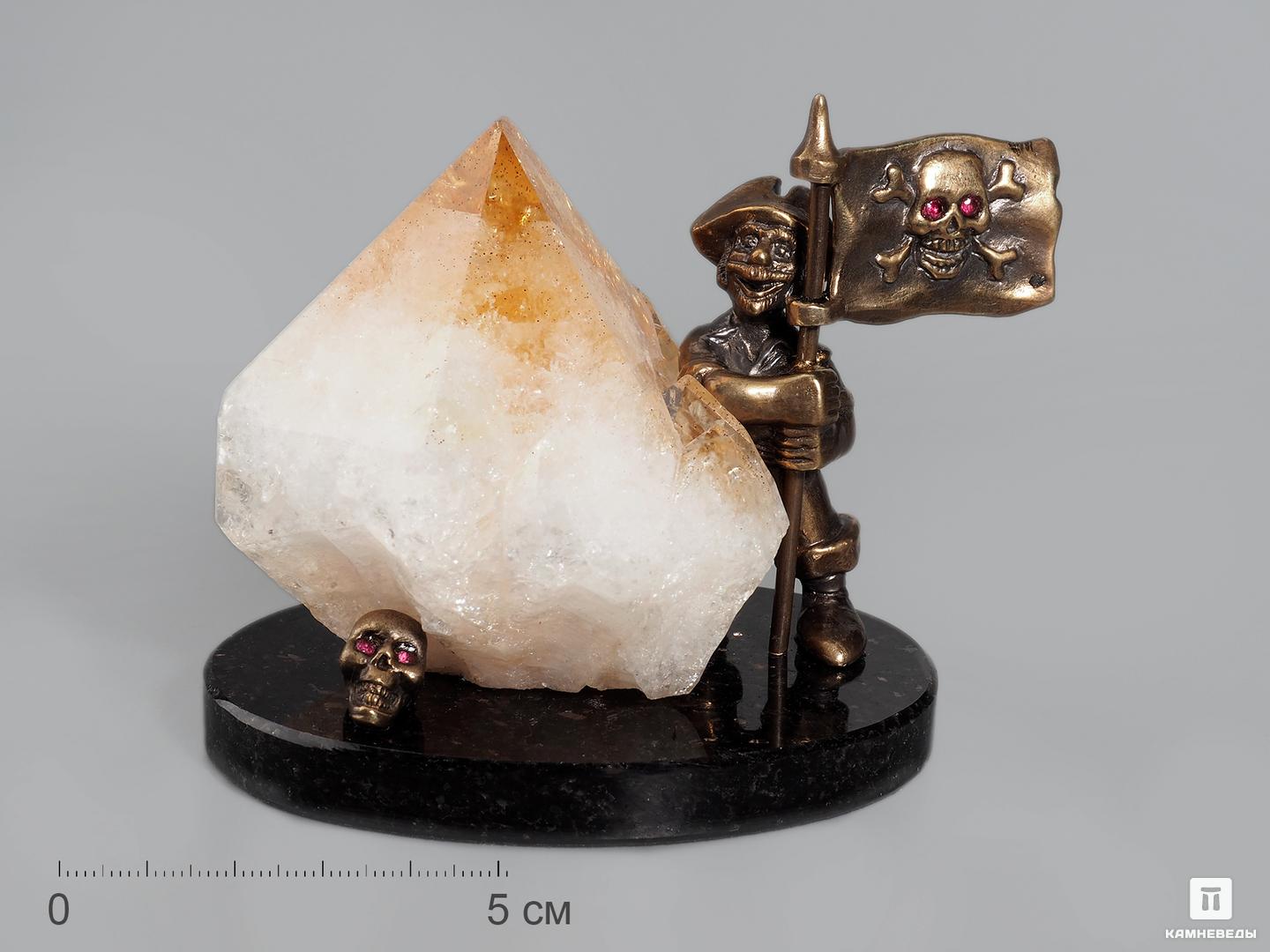 Композиция «Пират» с кристаллом цитрина, 9х8 см отважный пират