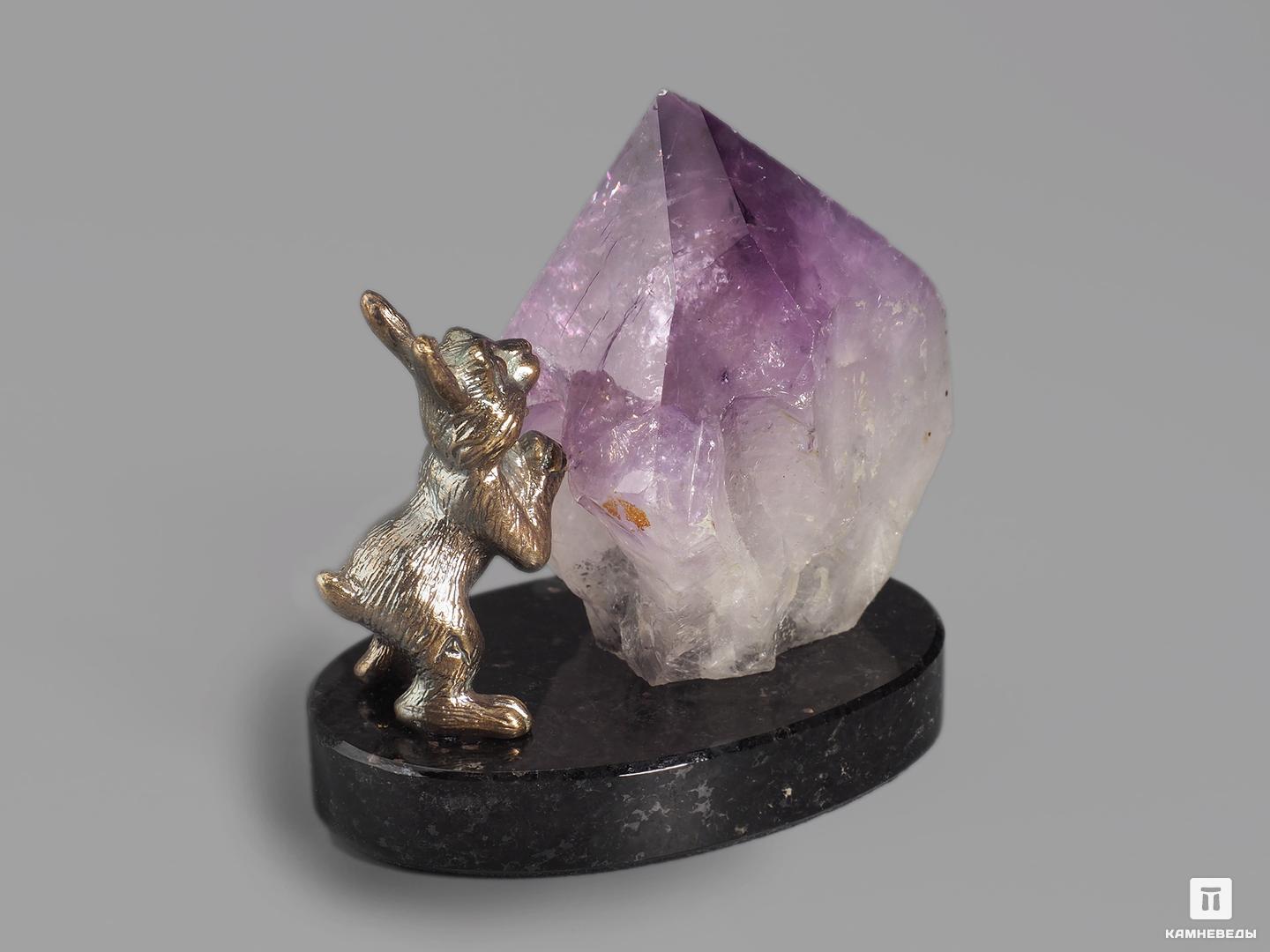 Композиция «Кролик» с кристаллом аметиста, 6,5х6,4 см, 18978, фото 3
