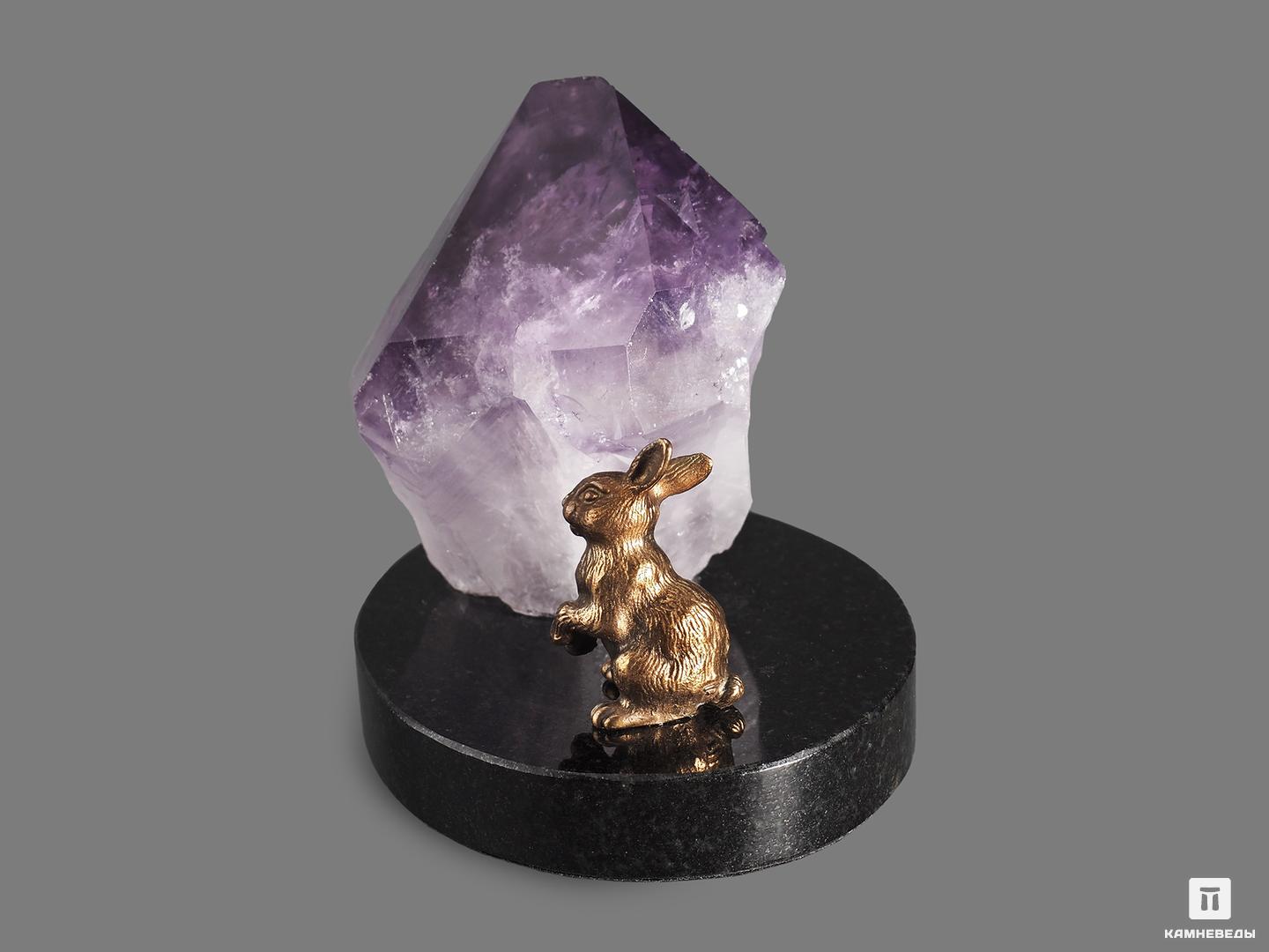 Композиция «Кролик» с кристаллом аметиста, 7х6,2 см, 18977, фото 2