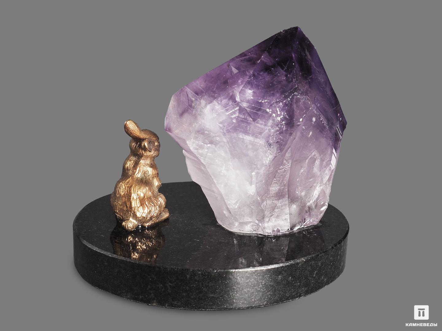 Композиция «Кролик» с кристаллом аметиста, 7х6,2 см, 18977, фото 3