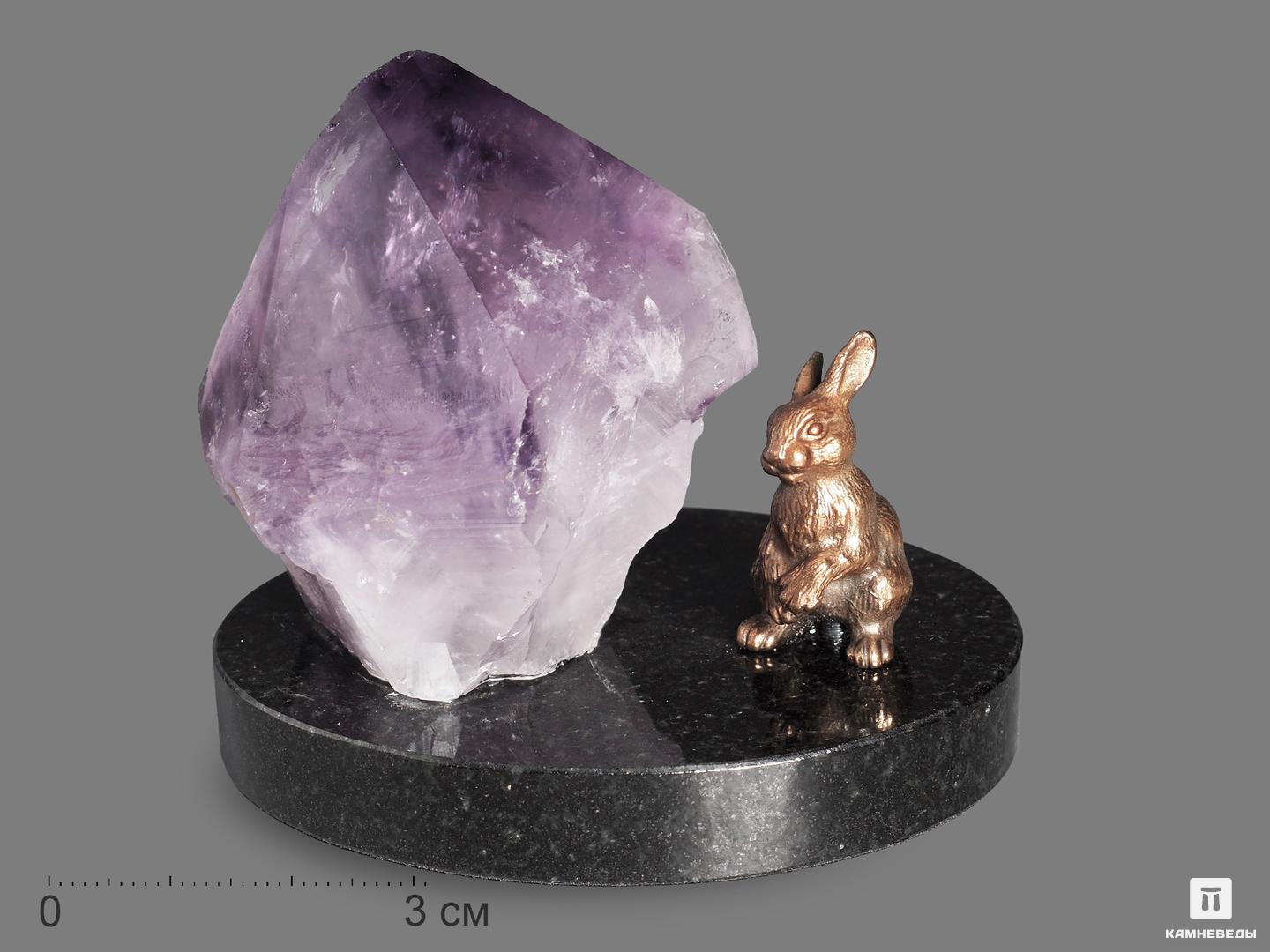 Композиция «Кролик» с кристаллом аметиста, 7х6,2 см, 18977, фото 1