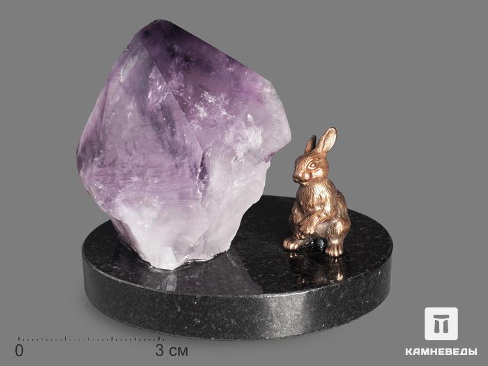 Композиция «Кролик» с кристаллом аметиста, 7х6,2 см, 18977, фото 1