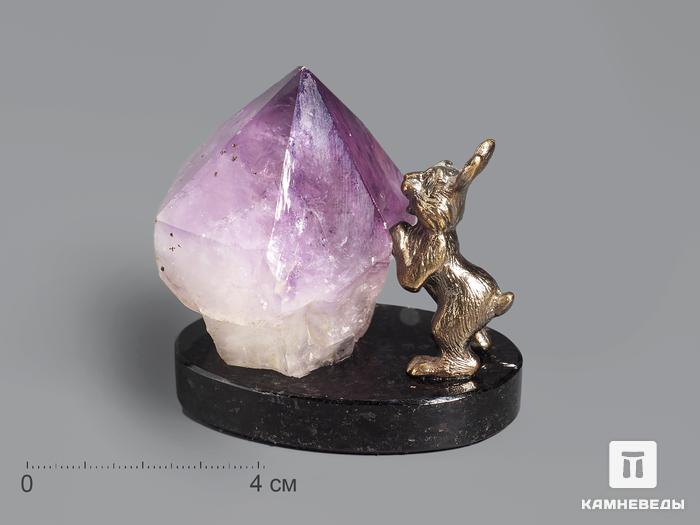Композиция «Кролик» с кристаллом аметиста, 6,5х6,4 см, 18978, фото 1