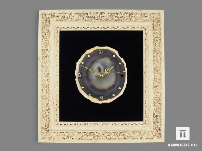 Часы настенные с агатом, 35х33х3,4 см, 18997, фото 1