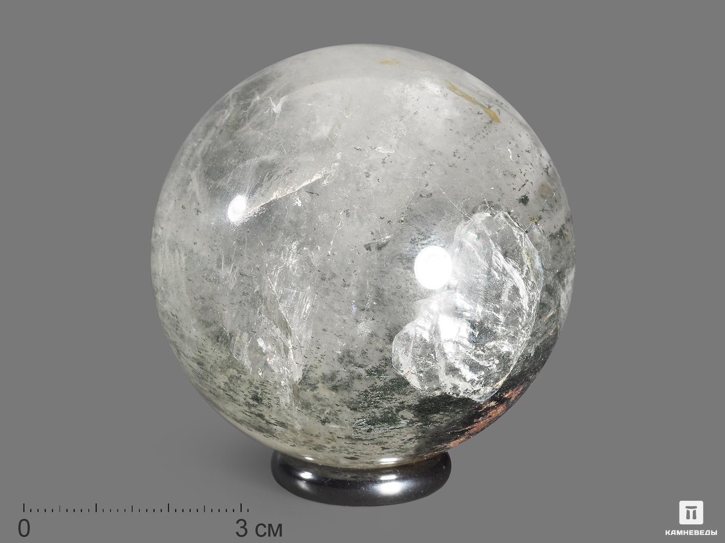 Шар из горного хрусталя (кварца) с хлоритом, аквариум 58 мм, 18988, фото 1
