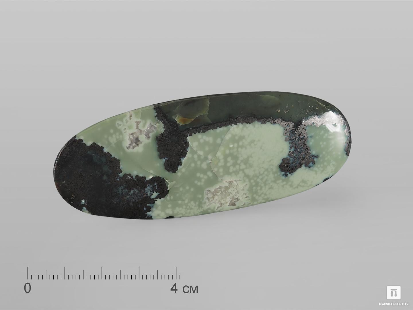 Хантигирит (тейский жад), полированная галька 8х3,3х0,7 см, 19006, фото 1