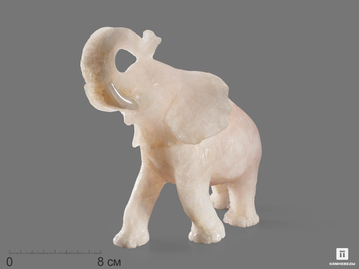 Слон из розового кварца, 24,5х20,3х9,8 см, 19112, фото 1