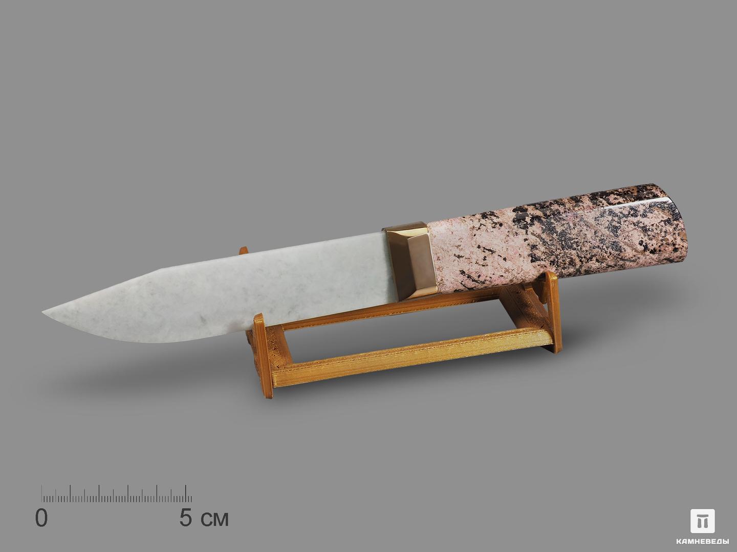 Сувенирный нож из жадеита и родонита, 24х5х4,9 см