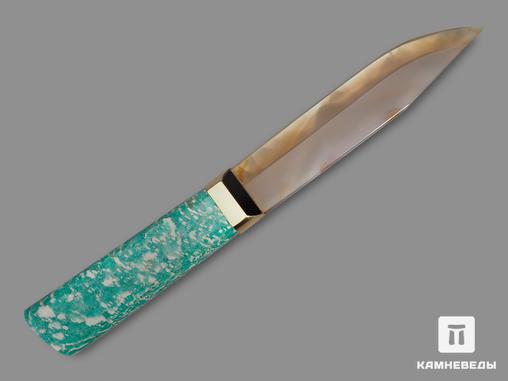 Сувенирный нож из серого агата и амазонита, 25,8х7,1х7,6 см, 19100, фото 2