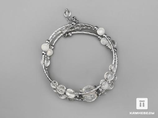 Браслет многорядный из горного хрусталя (кварца) и лунного камня, 19382, фото 2