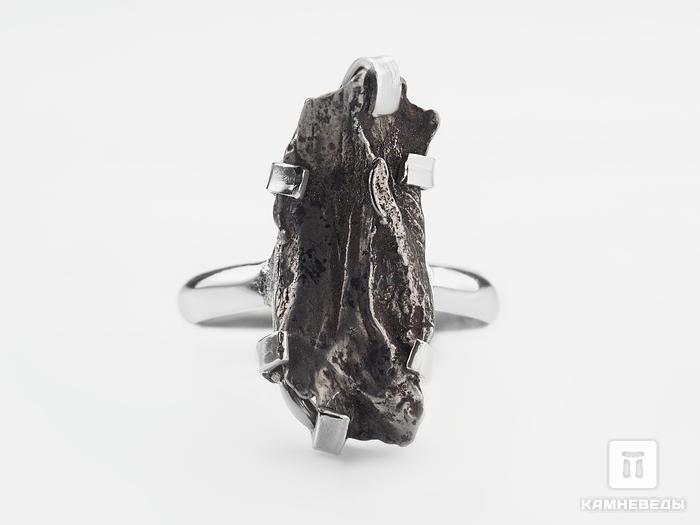 Кольцо с метеоритом Сихотэ-Алинь, 2х0,8 см, 14823, фото 2