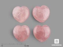 Сердце из розового кварца, 4,5х4,5 см