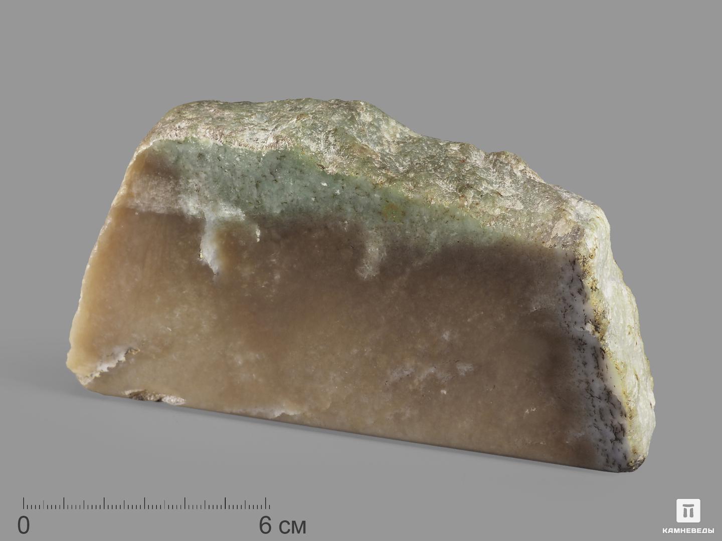 Нефрит моховой, полированный срез 16х8,4х3,6 см, 19614, фото 1