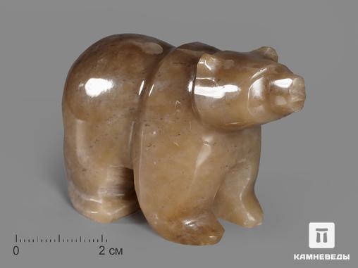 Медведь из мохового нефрита, 7,3х4,4х2,9 см, 19591, фото 1