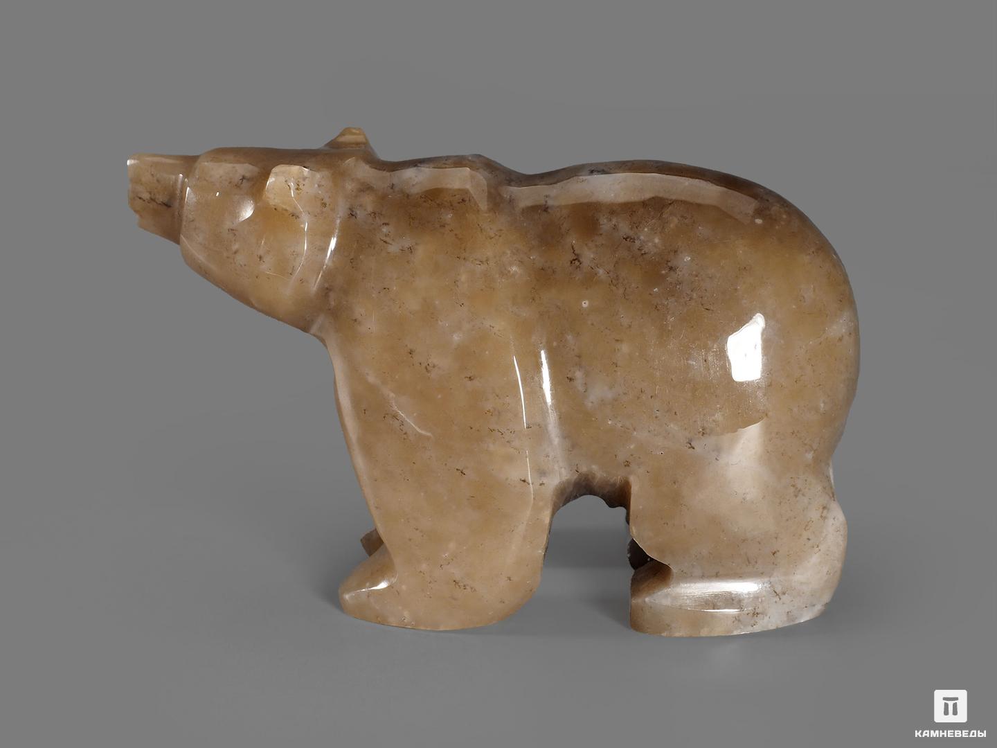 Медведь из мохового нефрита, 7,3х4,4х2,9 см, 19591, фото 2