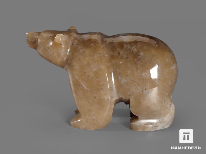 Медведь из мохового нефрита, 7,3х4,4х2,9 см, 19591, фото 2