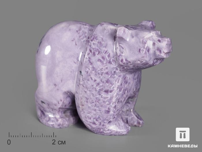 Медведь из чароита, 6,8х4,7х2,7 см, 14388, фото 1