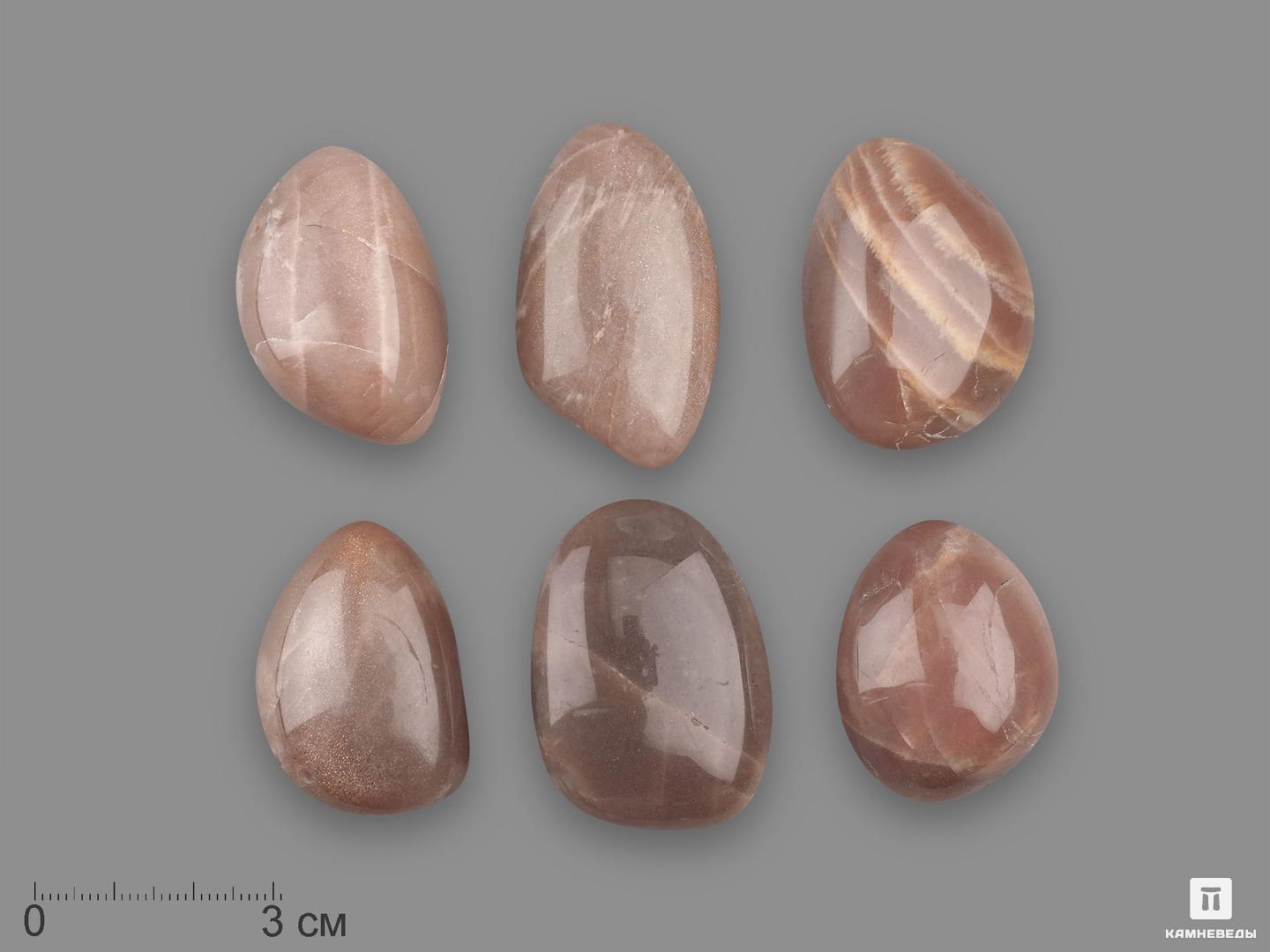 Лунный камень (адуляр) с эффектом солнечного камня, крупная галтовка 3-4,5 см (30-35 г)
