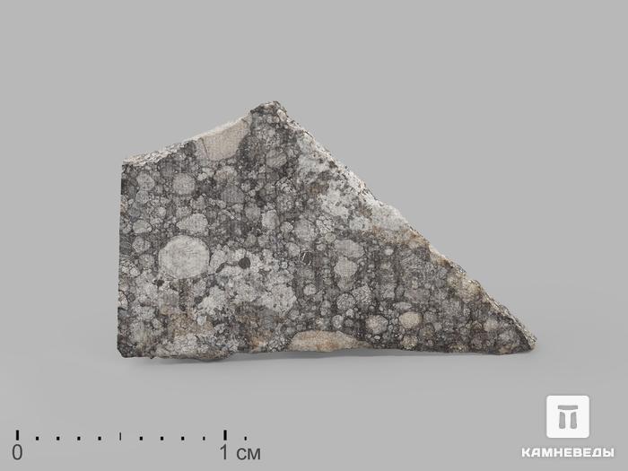 Метеорит Aba Panu, пластина в боксе 2,1х1,4х0,1 см (0,7 г), 19809, фото 1