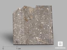 Метеорит Aba Panu, пластина в боксе 3х3х0,1 см (3,8 г)