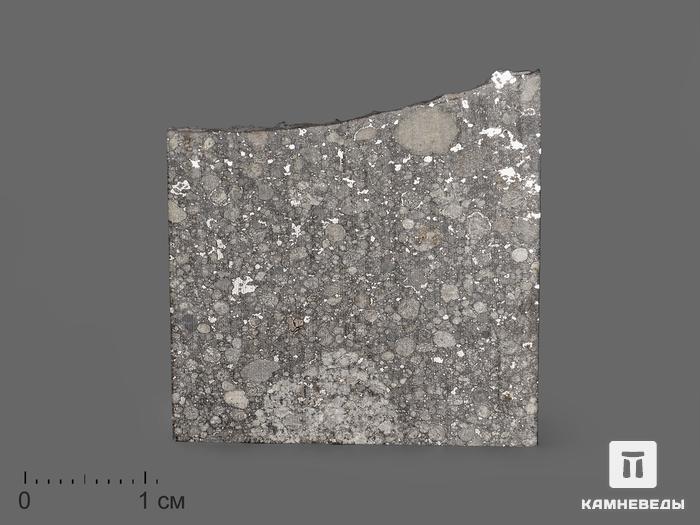 Метеорит Aba Panu, пластина в боксе 3,1х3х0,1 см (5,8 г), 19819, фото 1