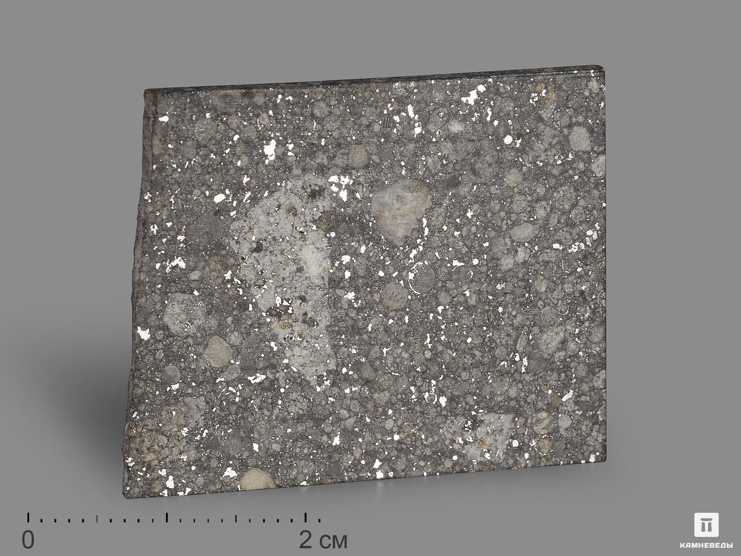 Метеорит Aba Panu, пластина в боксе 3,6х3х0,1 см (5,1 г), 19818, фото 1