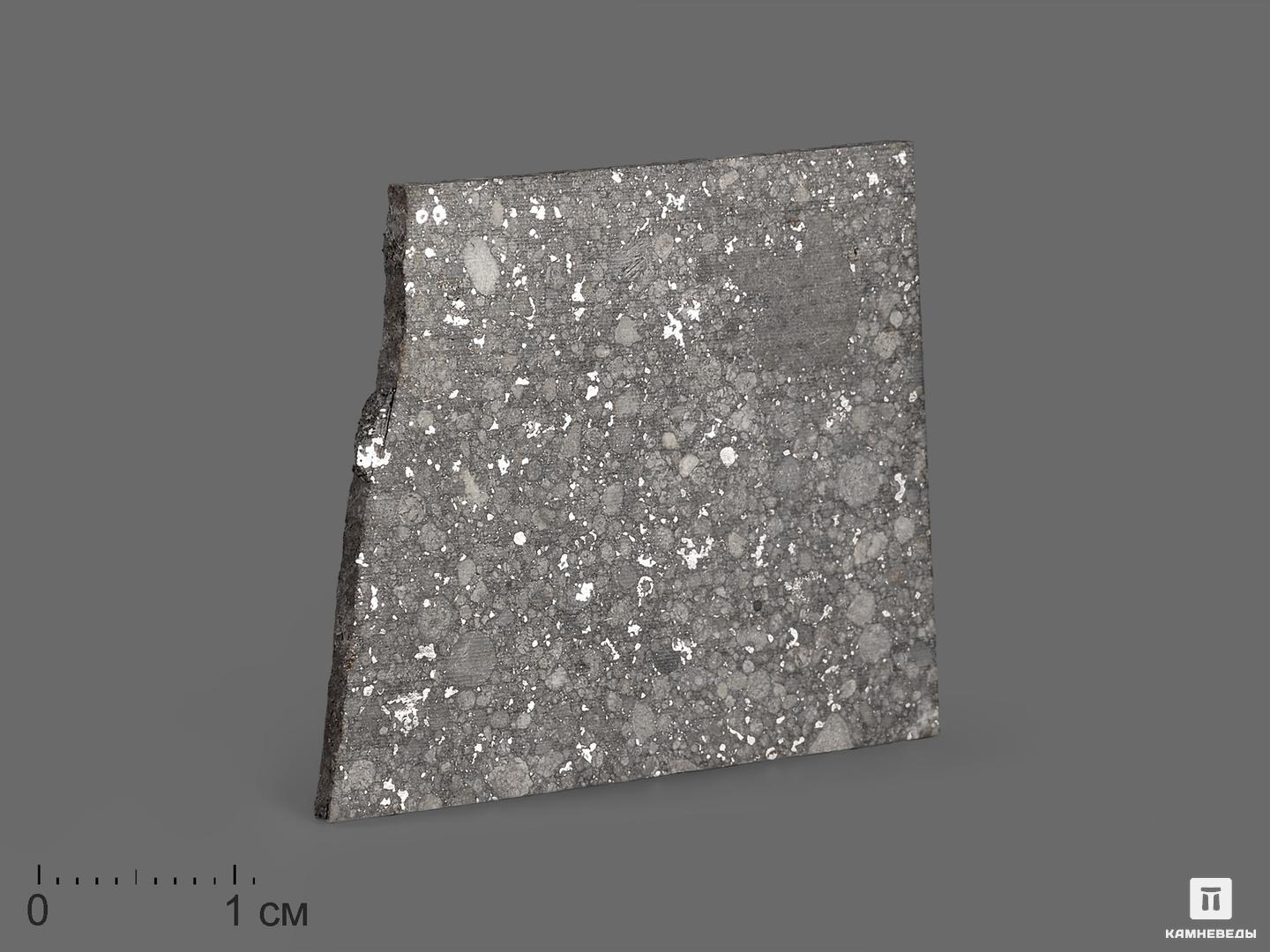 Метеорит Aba Panu, пластина в боксе 3,3х3х0,1 см (4,3 г)