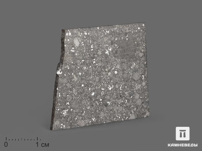 Метеорит Aba Panu, пластина в боксе 3,3х3х0,1 см (4,3 г), 19817, фото 1