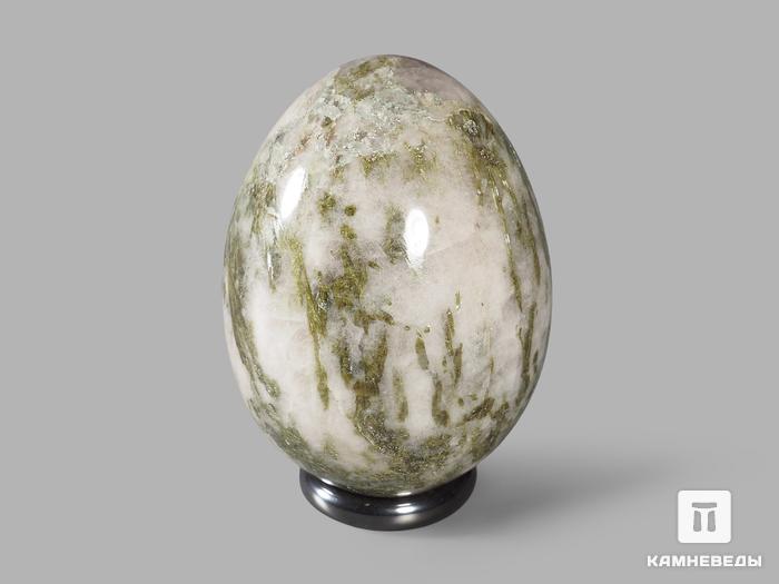 Яйцо из кварца с эпидотом, 6,4х4,6 см, 19865, фото 2