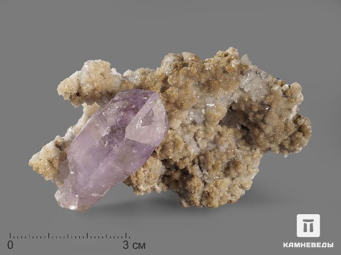 Аметист, кристалл на кварце 7,6х4,5х3,7 см, 20042, фото 1