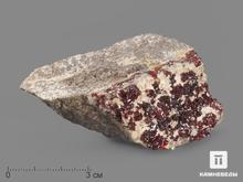 Киноварь на кварце с диккитом, 8,1х4,2х4 см