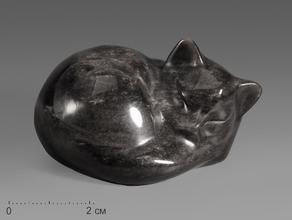 Кошка из серебристого обсидиана, 5,5х4,3х3 см