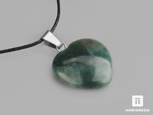 Кулон «Сердце» из яшмы с гелиотропом