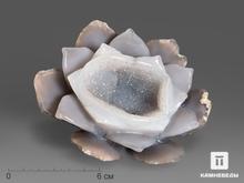 Кувшинка из агата с жеодой, 12х9,8х6,2 см