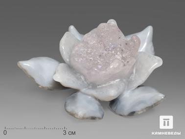 Агат. Кувшинка из агата с жеодой, 8,5х7х4,3 см