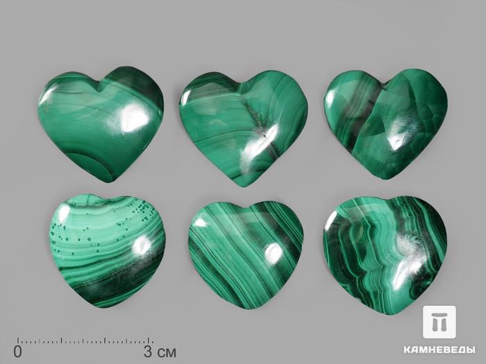 Сердце из малахита, 3х2,8х0,8 см, 20591, фото 1