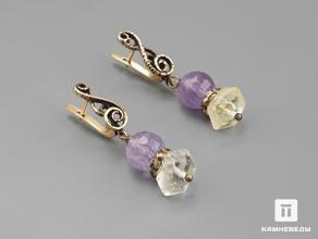 Серьги из аметиста с цитрином