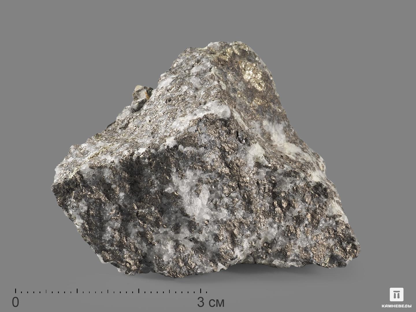 Колусит в кварце с пиритом, 5,5х4,8х2,5 см, 19037, фото 1