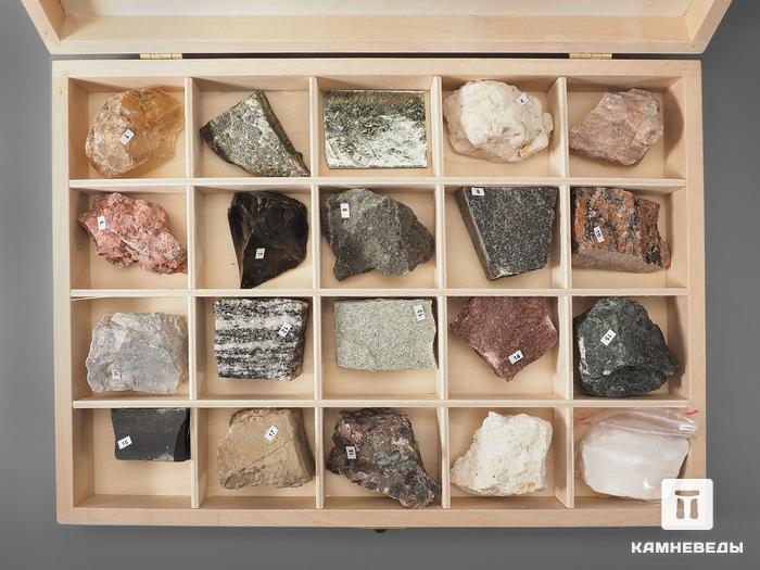 Коллекция минералов и горных пород (20 образцов) в деревянной коробке, 20972, фото 2