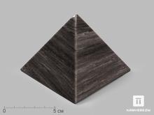 Пирамида из серебристого обсидиана, 10х10х7,5 см