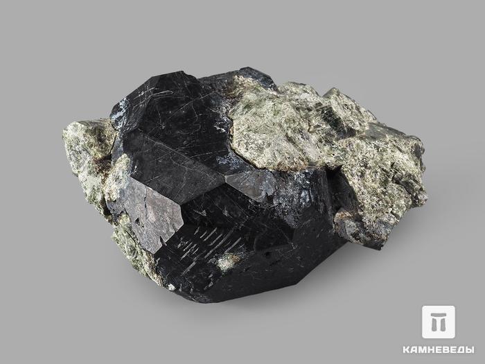 Шпинель чёрная кристалл с диопсидом, 8,8х6,5х4 см, 21067, фото 2